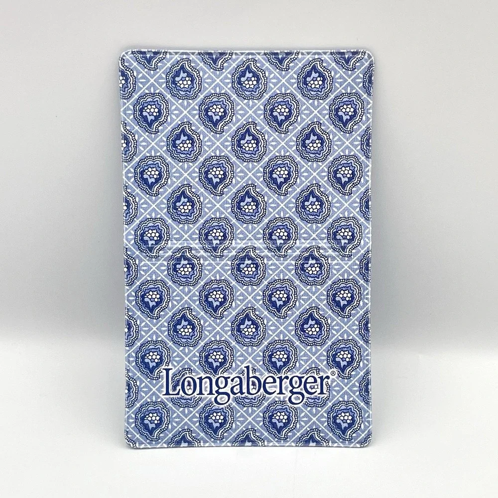 Longaberger Provincial Blue Notepad Holder Memo Pad Cover 7